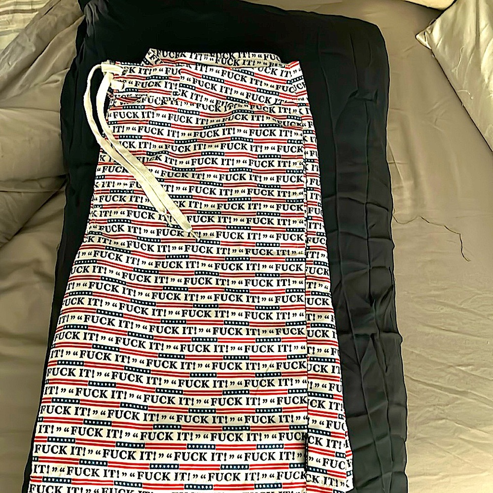 HUF white Red and blue Black Text Print Board Shorts